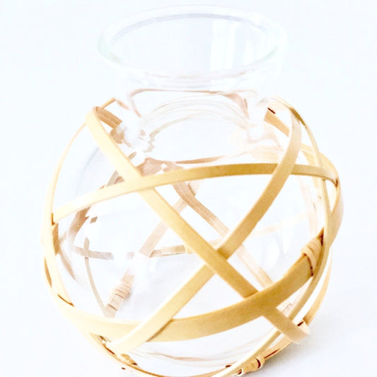 bamboo glass vase - trips and trinkets
